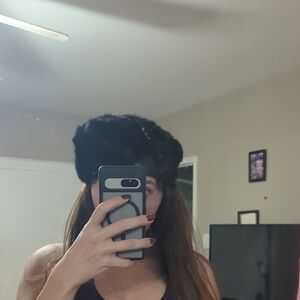 Chic Black Faux Fur Hat